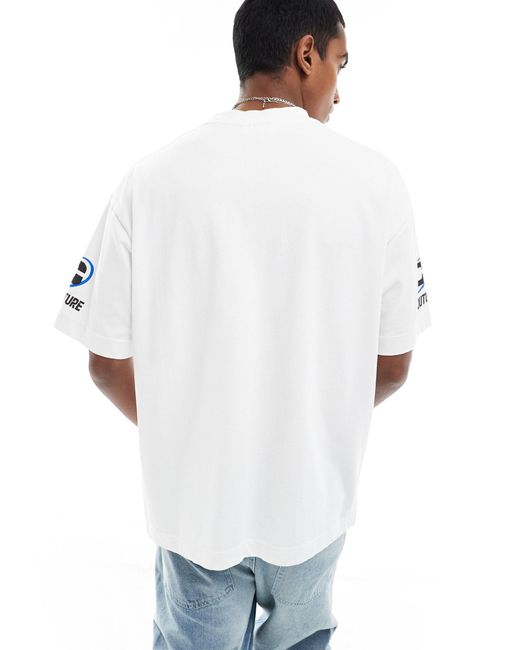 T-shirt bianca con grafica stile motocross di The Couture Club in White da Uomo