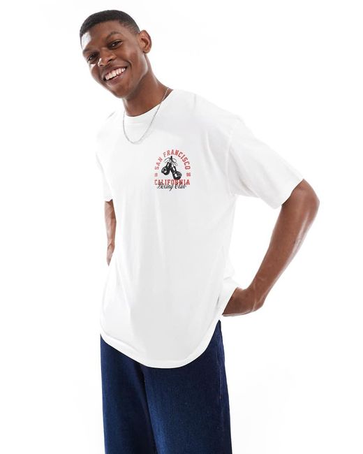 Camiseta Blanca Extragrande Con Estampado Gráfico Deportivo De ASOS de hombre de color White