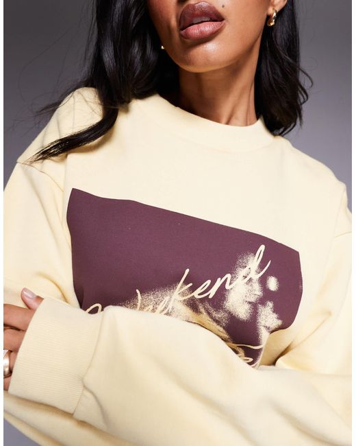 Weekend collective - sweat à imprimé photographique - babeurre ASOS en coloris Gray