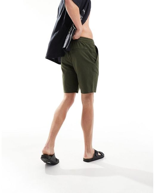 Only & Sons Black Linen Mix Elasticated Waist Shorts for men