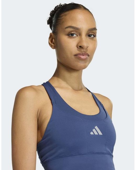 Adidas Originals Blue Adi365 Running Pocket Medium Support Bra