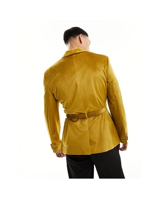 ASOS Yellow Super Skinny Smoking Jacket for men