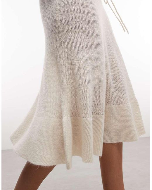 Reclaimed Vintage White Knitted Mid Skirt
