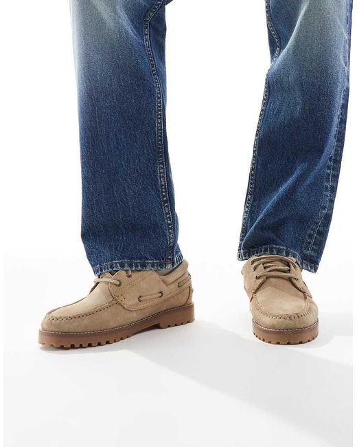 Jack & Jones Blue Suede Boat Shoe for men