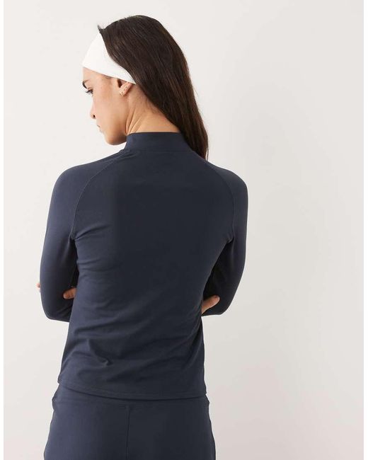 4505 Blue Icon Soft Touch Zip Up Studio Long Sleeve Top