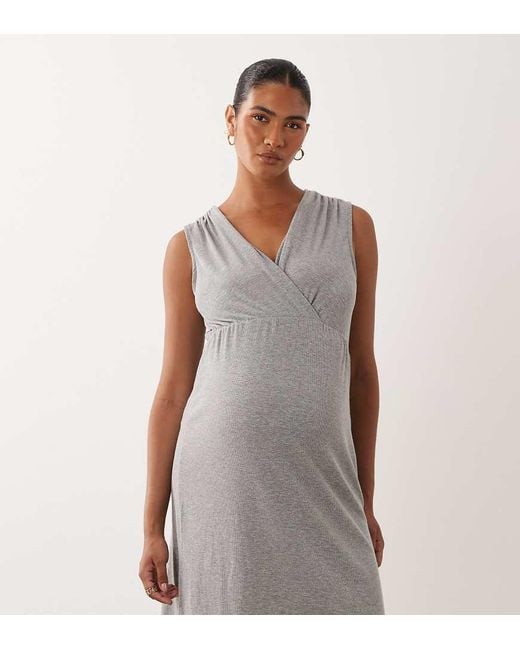 Mama.licious Gray Mamalicious Maternity Wrap Front Nightdress