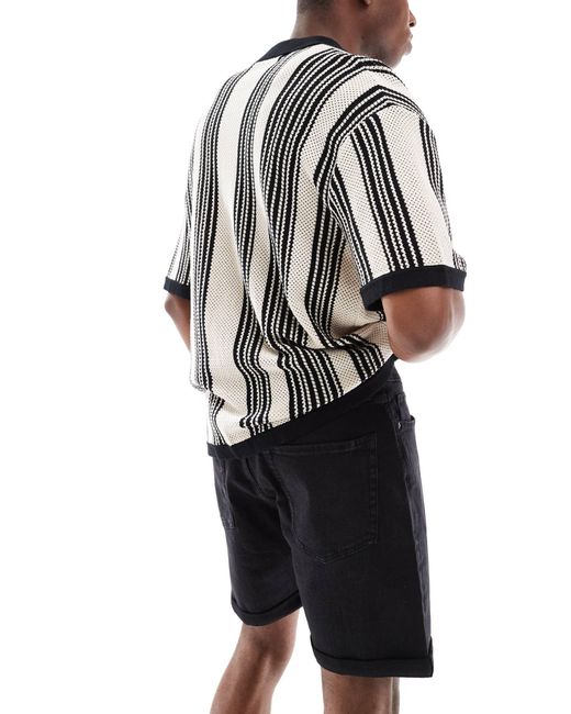 Short en jean à revers - denim JJ Rebel pour homme en coloris Black