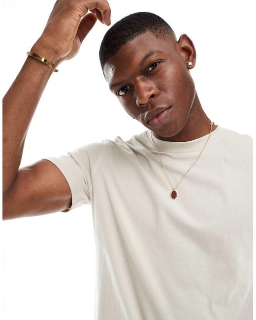 Only & Sons White Slim Fit T-shirt for men