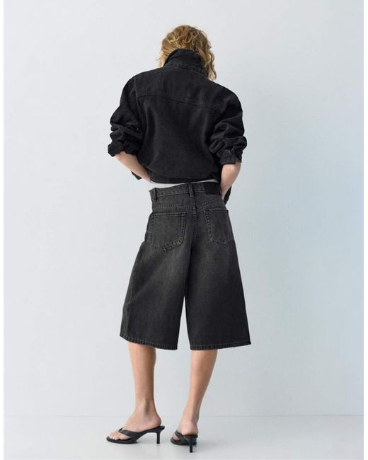 Pull&Bear Black Low-rise Jorts