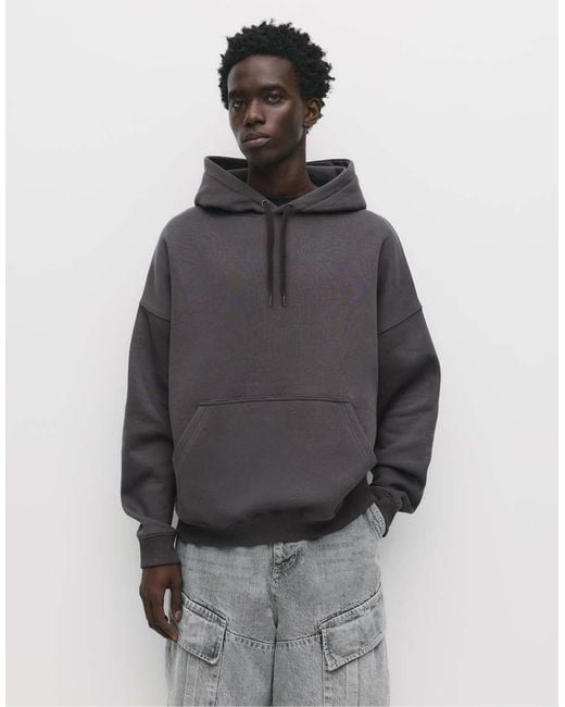 Felpa Con Cappuccio Basic Grigia di Pull&Bear in Gray da Uomo