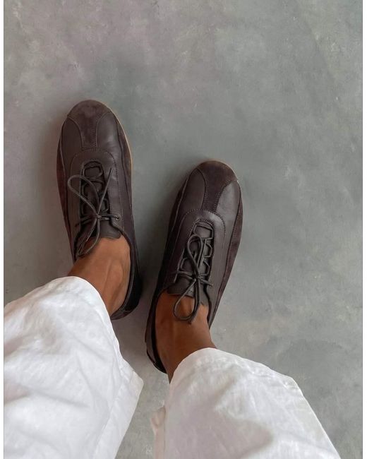 NA-KD Brown Leather Sneakers