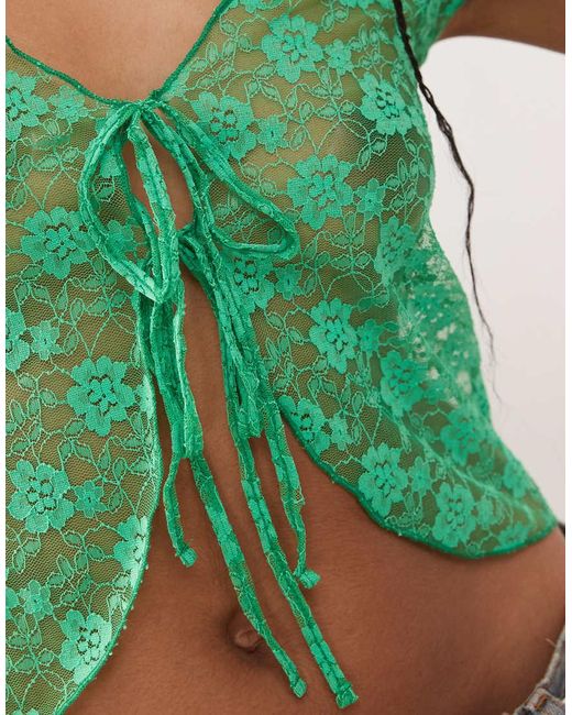 Collusion Green Lace Cami Top