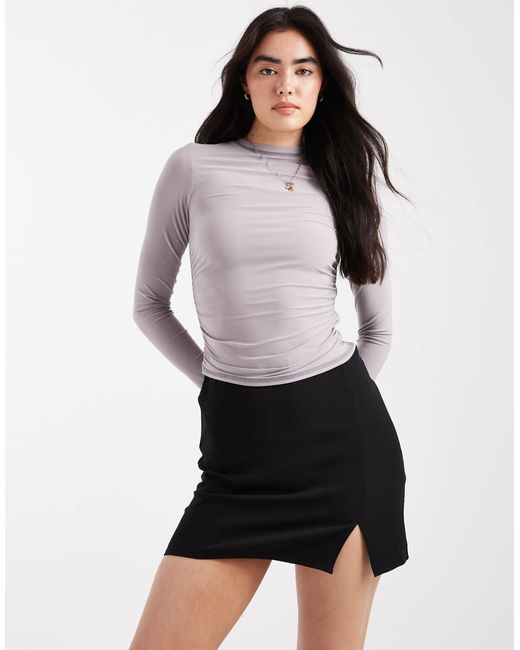 ASOS White Split Front Mini Skirt