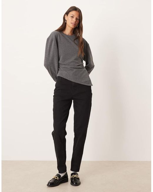 ASOS Gray Asymmetric Cinched Sweatshirt