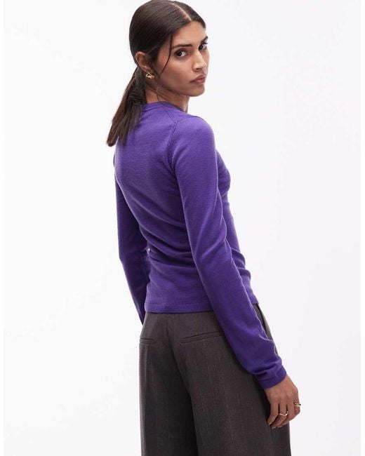 & Other Stories Purple Slim Fit Pure Merino Wool Jumper