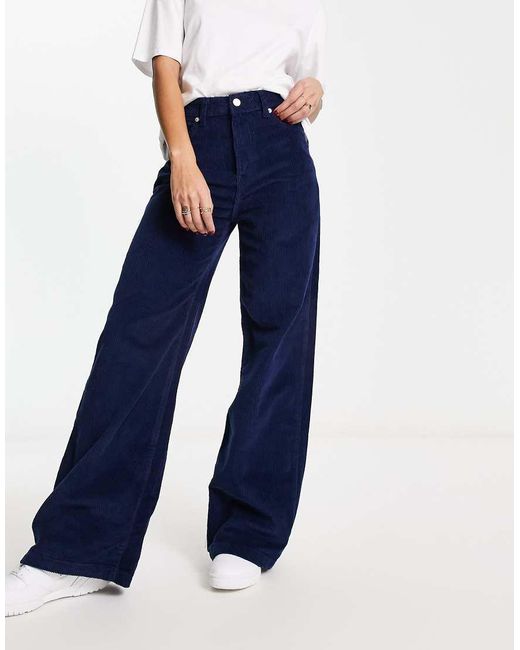 Don't Think Twice Blue Dtt Silvia Cord Wide Leg Pants