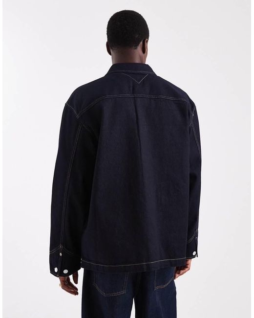 Tommy Hilfiger Blue Chore Denim Jacket With Pocket Detail for men