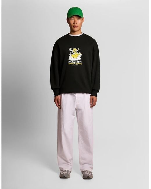 Lyle & Scott Black Mid Layers Rubber Duck Graphic Sweatshirt for men