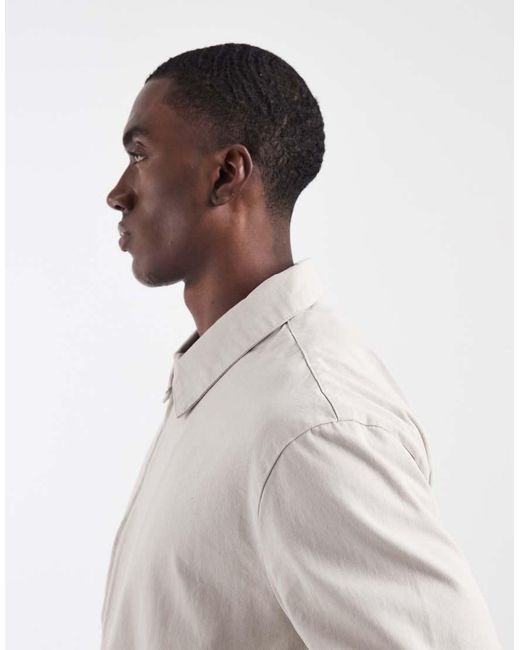 ASOS White Cotton Harrington Jacket for men
