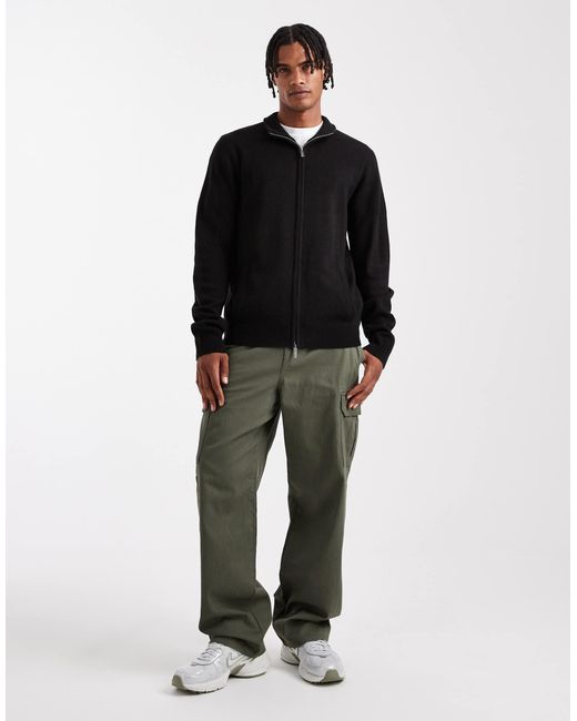 Gilet zippé Threadbare pour homme en coloris Black