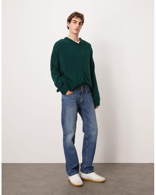 ASOS – kastiger strickpullover in Green für Herren