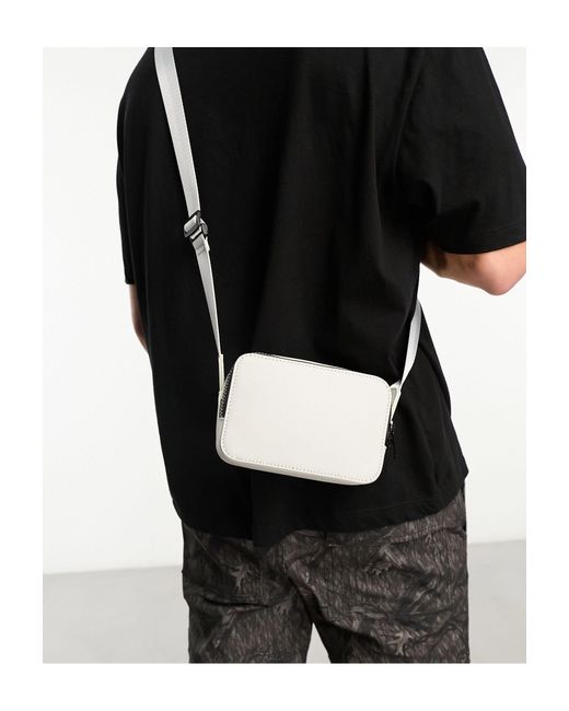 ASOS Faux Leather Cross Body Camera Bag in Black for Men Lyst