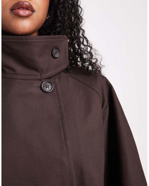 ARKET Brown Waxed Cotton Trench Jacket