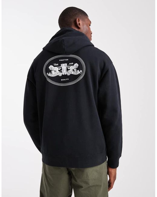 Sudadera Negra Holgada Con Capucha Y Estampado De Logo De 2 Caballos En La Espalda De Levi's de hombre de color Black