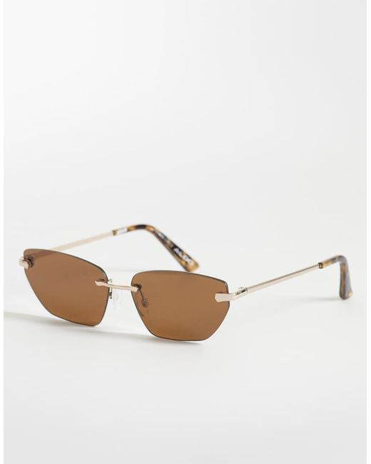ALDO White Luhna Rimless Slim Sunglasses