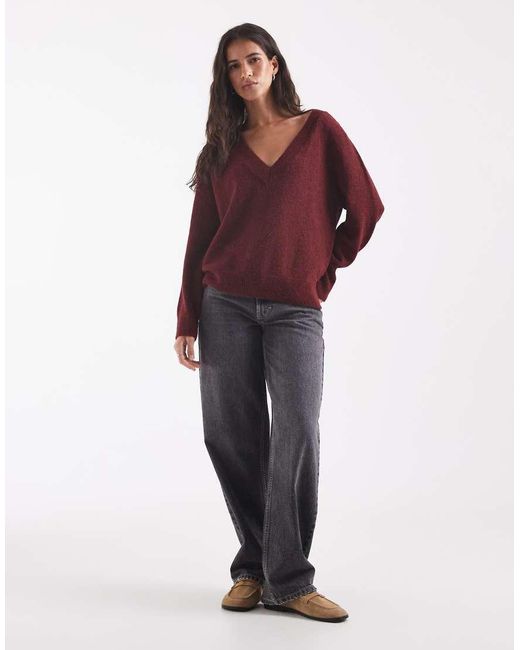 ONLY Red Reversible Knitted Jumper