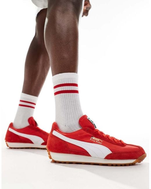 PUMA Easy Rider Vintage Trainers in Red | Lyst UK