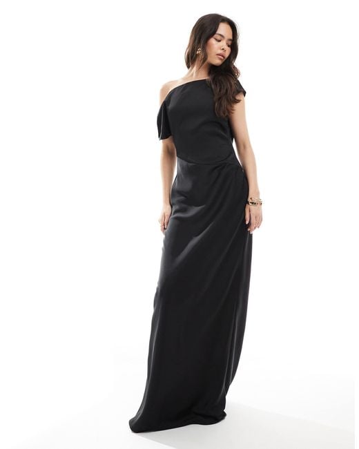 asos black bridesmaid dress ASOS DESIGN slash neck button down waistcoat maxi dress black – ASOS Sample  Sale