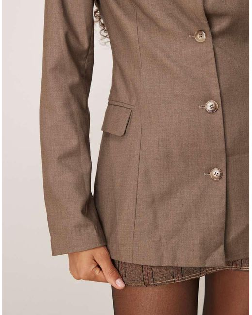 NARRATED Brown Fitted Single Breasted Blazer