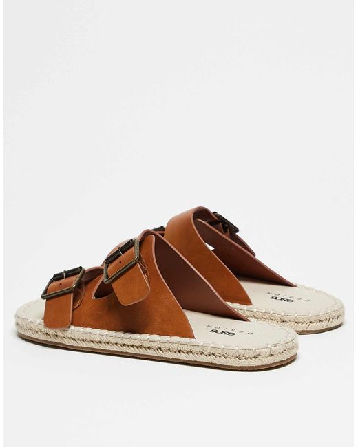 Sandales à double bride façon espadrilles - fauve ASOS pour homme en coloris White