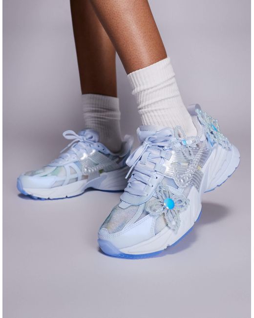 Nike Blue X Susan Fang V2k Run Sneakers With Floral Detail