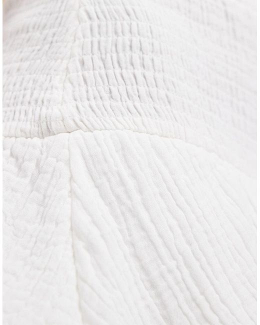 Vero Moda White Shirred Waist Ruffle Him Cheesecloth Mini Skirt