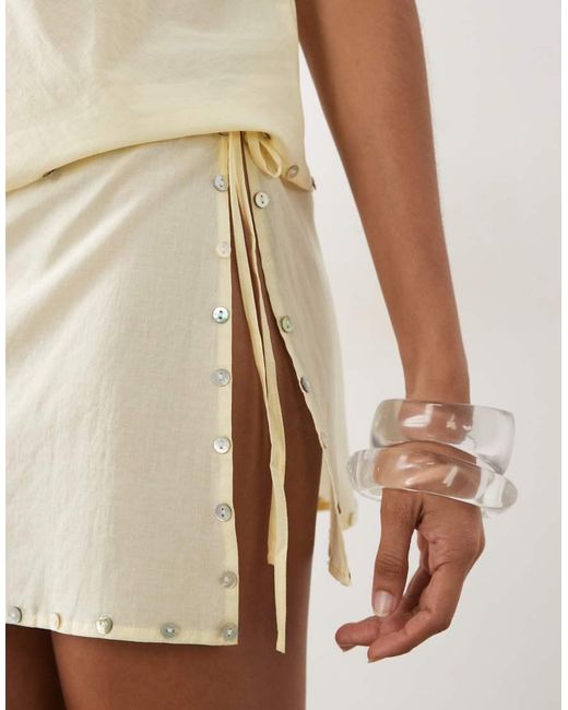 Mango Natural Embellished Beach Skirt