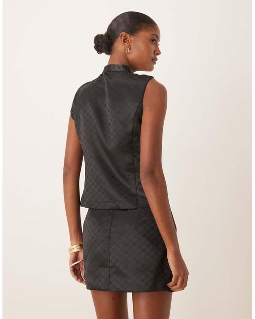 Glamorous Black Tie Bow Front Top