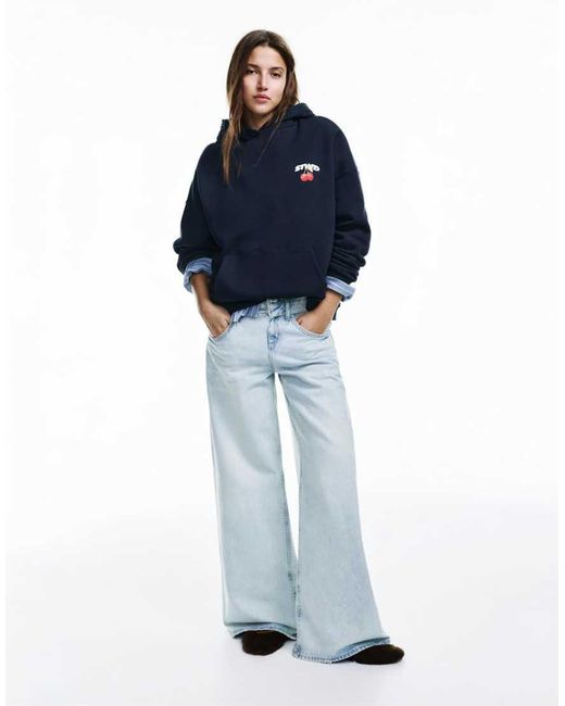 Pull&Bear Blue Tomato Graphic Hoodie