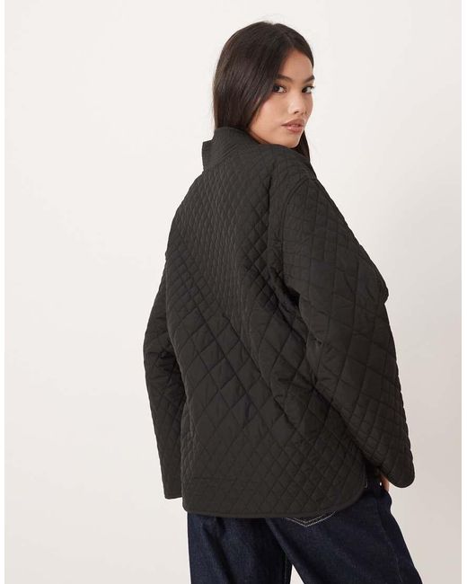 Aware Black Quilted Clean Wrap Tie Side Jacket