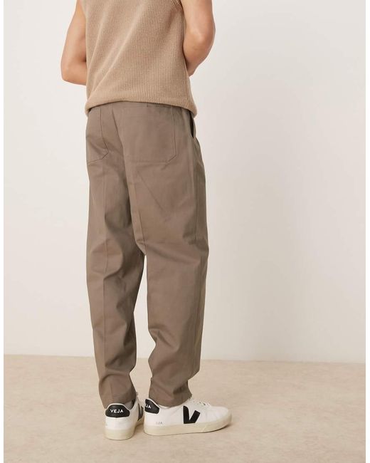 Chinos De Vestir Caquis De Corte Tapered Extragrande Con Trabillas Regulables En Los Laterales De Algodón De -Verde ASOS de hombre de color Natural