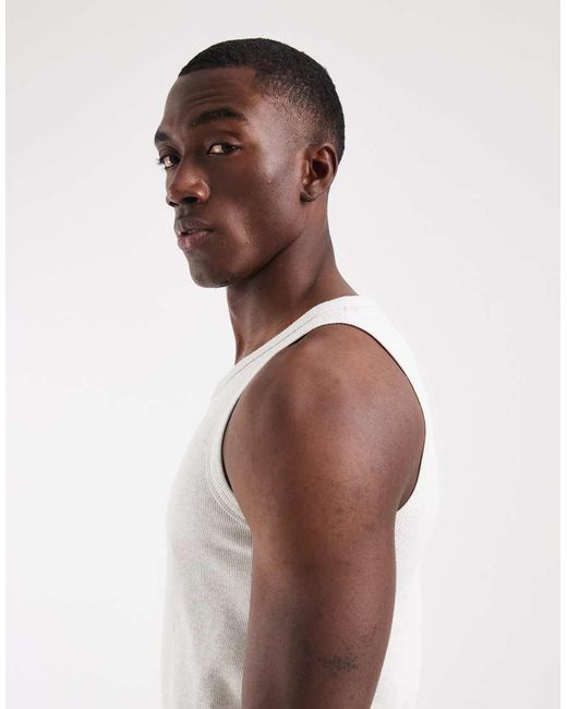 Jack & Jones White Rib Tank Top for men