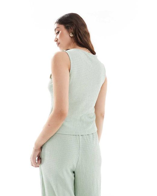 Vero Moda White Textured Jersey Tie-front Top