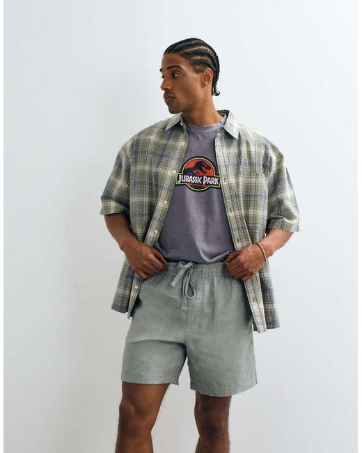 Cotton On Gray Linen Easy Short for men