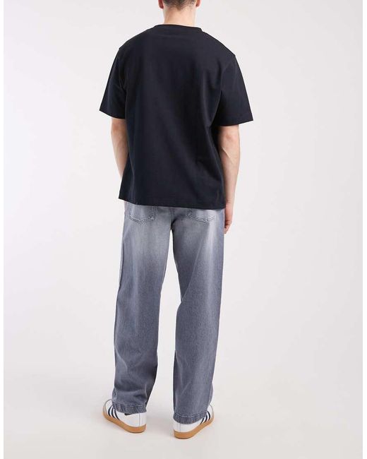 ASOS Blue Loose Straight Jeans for men