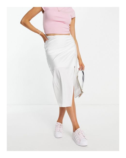 ruched split thigh skirt