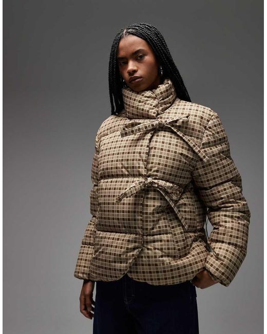 Collusion Gray Puffer With Bow Fastening