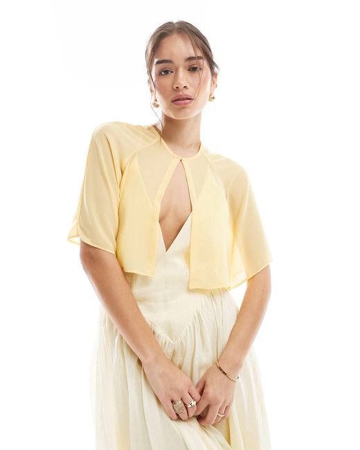 TFNC London White Bridesmaids Chiffon Mini Cape