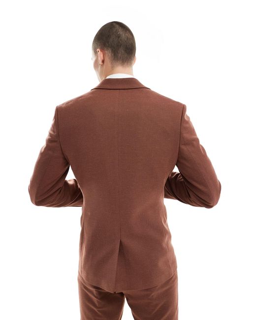 ASOS Brown Wedding Skinny Suit Jacket for men
