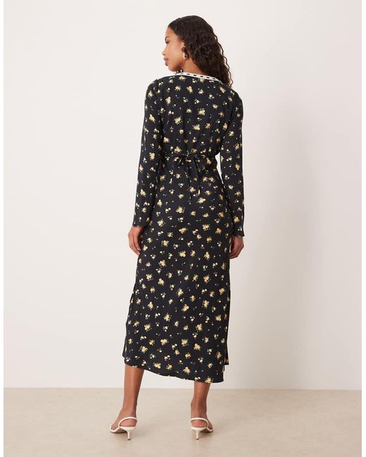 Nobody's Child Natural Naples Lace Trim Long Sleeved Maxi Dress
